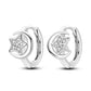 Bulbusbow 925 Sterling Silver Flower Dream Catcher Hoop Earrings for Women