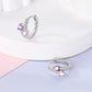 Bulbusbow Luminous Shell Women Earrings Original 925 Sterling Silver Pave CZ Star Moon Hoop Earrings Engagement Wedding Jewelry