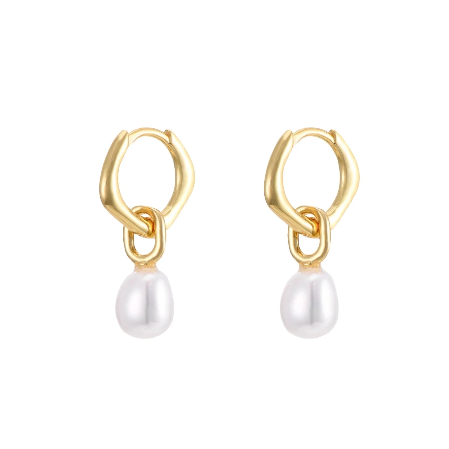 Bulbusbow 925 Sterling Silver Pearl Hoop Earrings – Elegant Fine Jewelry for Women