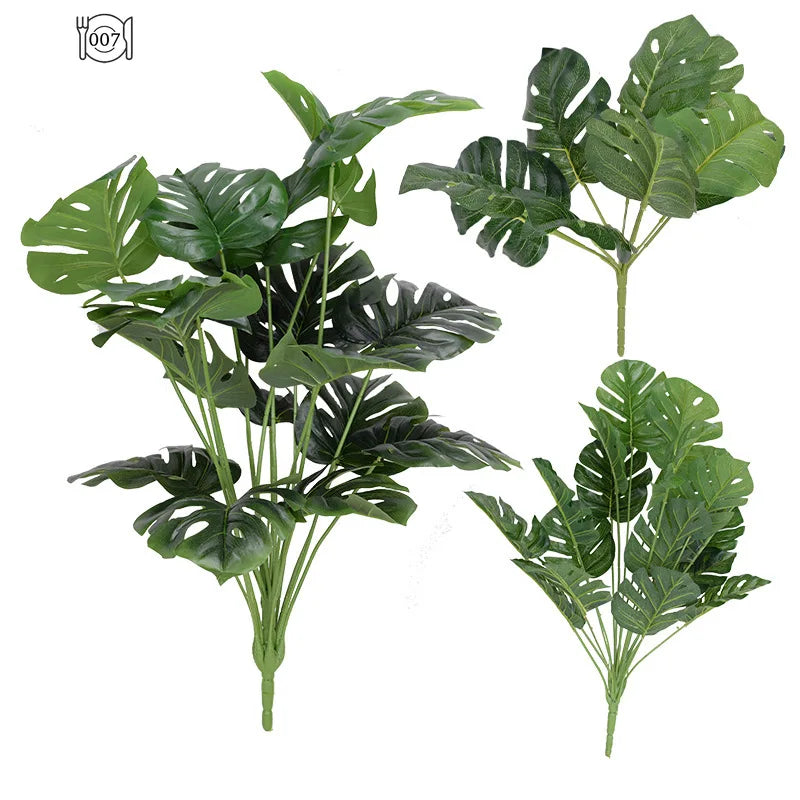 Simulation Monstera Plant Potted Floor Decor Turtle Leaf Artificial Bonsai Fake Tree Nordic Green Plant Home Garden Decoration