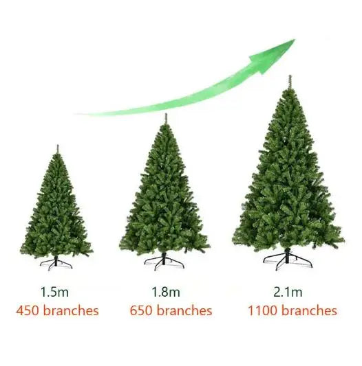 1.5m 1.8m 2.1m Encryption Green PVC Large Christmas Tree Christmas Decoration 2024 New Year Home Party Scene Decoration