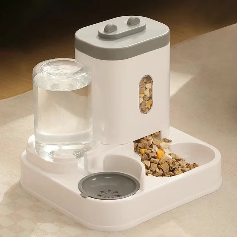 Automatic Cat Feeder Water Dispenser Set 2 In 1 Large Capacity Cat Dog Food Feeding Bowl Pet Water Fountain Cat Accessories