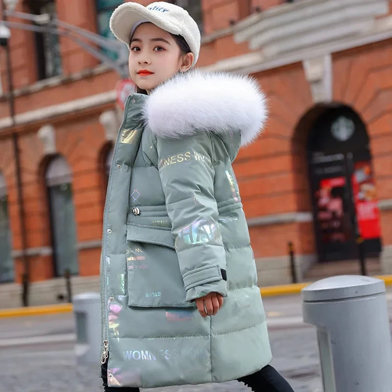 New Winter Down cotton Jacket Girls Waterproof Hooded Coat Children Outerwear Clothing Teenage 5-16Y clothes Kids Parka Snowsuit