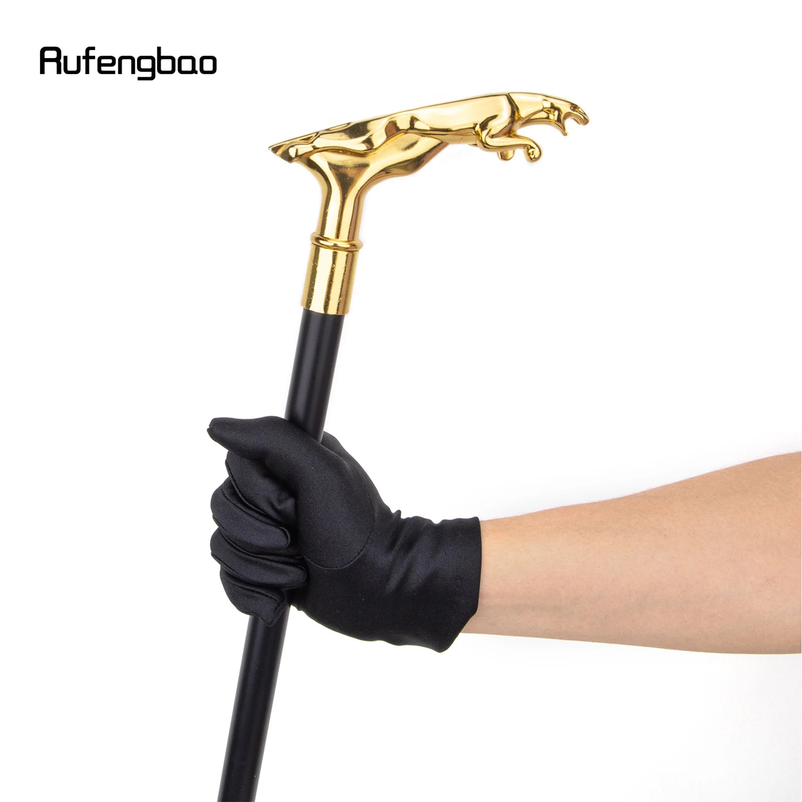 Gold Luxury Leopard Handle Fashion Walking Stick for Party Decorative Walking Cane Elegant Crosier Knob Walking Stick 93cm