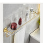 DOOKOLE Bathroom Floating Shelves Gold, Wall Mounted Storage Shelves with Towel Bar for Bathroom, Kitchen, Bedroom