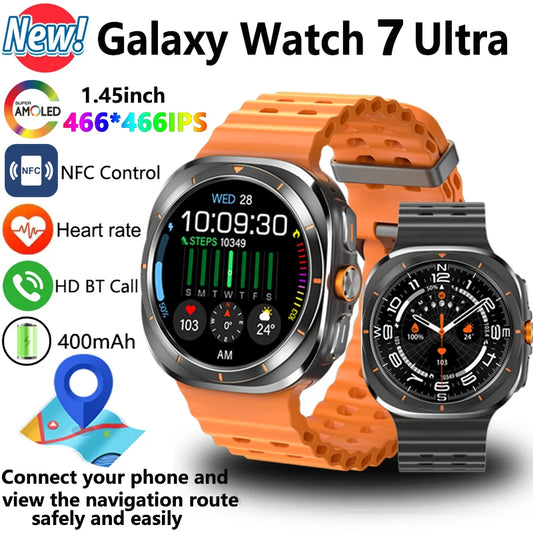 For Samsung Galaxy Watch 7 Ultra GPS Compass NFC Smart Watch Outdoor Sports Man AMOLED BT Call IP68 Galaxy 6 Upgraded Smartwatch