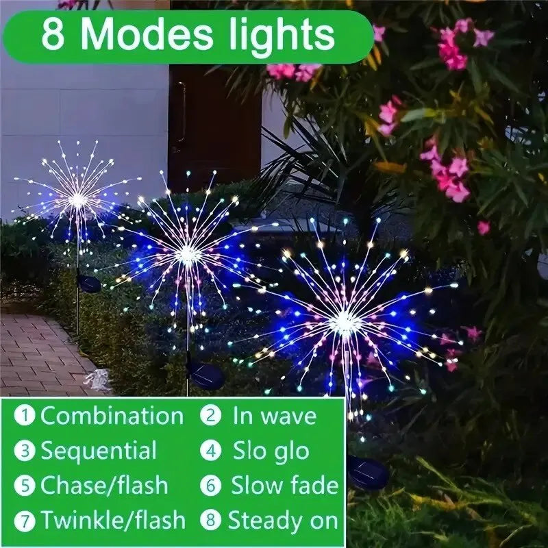 1pc Solar Powered String Lamp Tree Waterproof Outdoor Bulb for Lawn Patio Garden 90/120/150/200 LEDs Light DIY Decoration