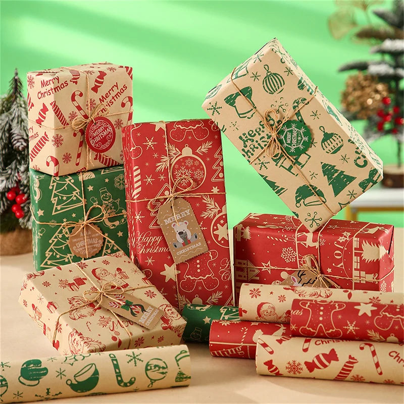 50X35CM Kraft Tissue Paper Multi-Color Printed Wrapping Paper 20pcs for Wrapping Gifts Birthday Christmas Party Supplies