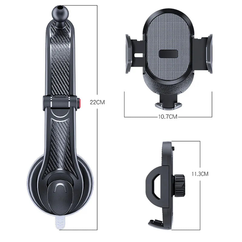 2023 New Universal Sucker Car Phone Holder 360° Windshield Car Dashboard Mobile Cell Support Bracket for 4.0-6 Inch Smartphones