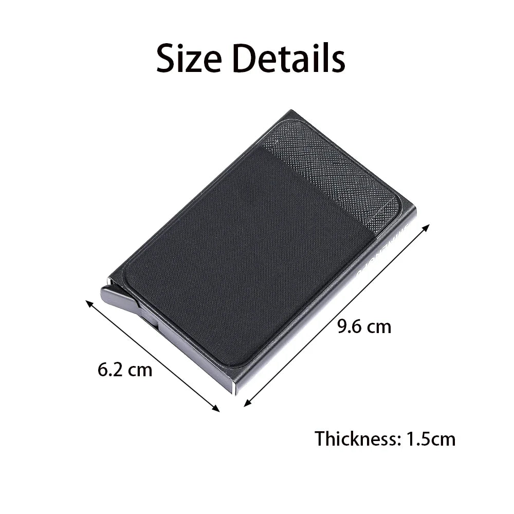 Automatic Flip Card Side Push Card Holder Sleeve Large Capacity 12 Cards Slot Metal Cards Box Men Credit Card Anti-theft Wallets