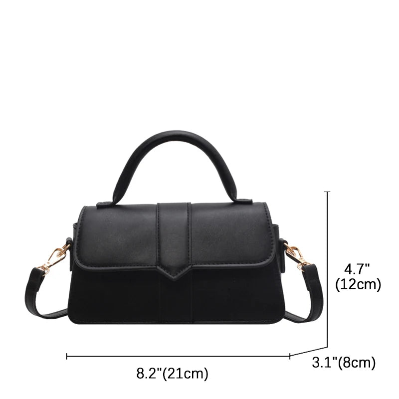 XOUHAM Pu Leather Shoulder Bag for Women Handbag Fashion Crossbody Bags Vintage Underarm Bag Female Casual Flip Square Satchel