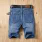 Summer Shorts Jeans Men Denim Pants Stretch Dark Blue Fashion Design Men's Jeans Slim Straight Male Short Jeans Hombre