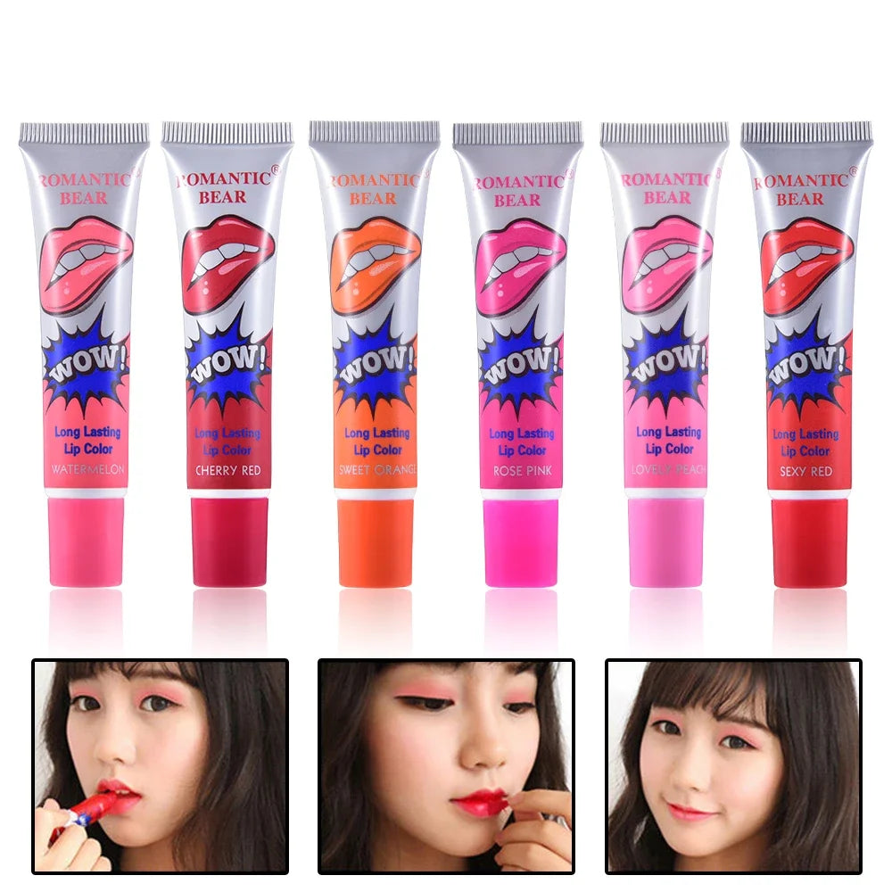 6 Color Peel Off Liquid Lipstick Long Lasting Tear Lipstick Lip Gloss Women Sexy Makeup Tear Pull Lips Mask Cosmetics Waterproof