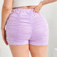 Plus Size Elastic Waist Sexy Summer Casual Ruched Shorts Women Solid Purple High Waist Skinny Biker Shorts Female Large Size 6XL