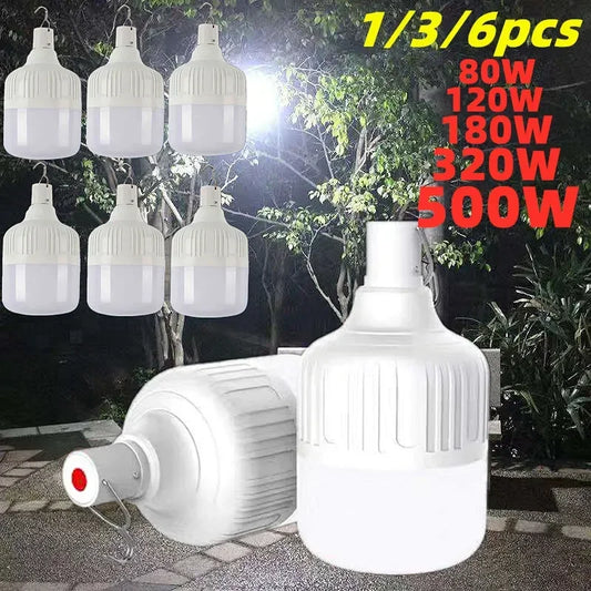 1-6pcs USB Rechargeable LED Emergency Lights  Outdoor Portable Lanterns  Emergency Lamp Bulb Battery Lantern BBQ Camping Light