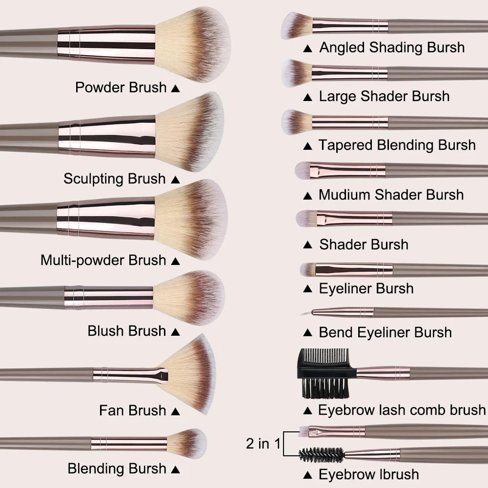 3-20Pcs Makeup Brush Set Professional Cosmetic Blush Highlighter Foundation Powder Concealer Eyeshadow Kit Beauty Make Up Tools