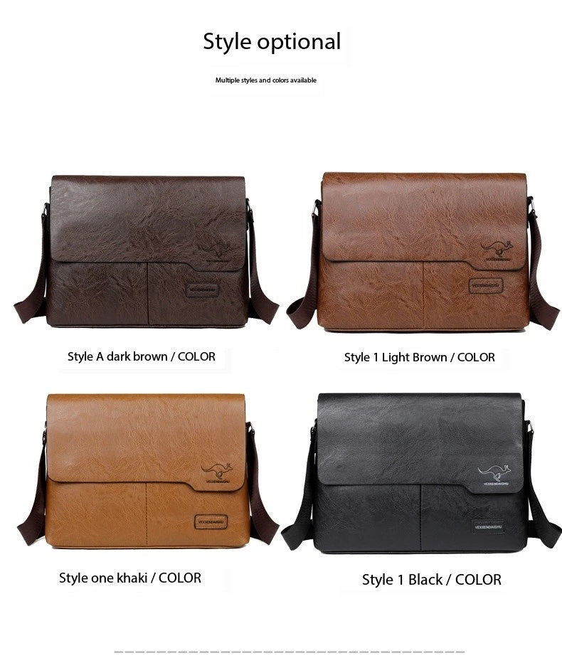 Luxury Brand Men Shoulder Bag For IPAD Leather Business Handbag Men Messenger Bag Large Side Sling Bag Fashion Man Crossbody Bag