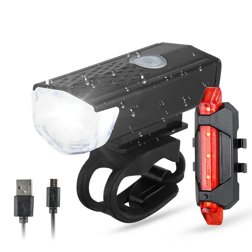 Bike Front Bicycle Lights Rear Taillight Rechargeable Headlight LED Flashlight Lantern Lamp Bicycle Safety Ciclismo Фонарик