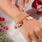 Creative Christmas Metal Chain Bracelet For Women Men Santa Claus Christmas Tree Snowflake Snowman Pearl Bangles New Year Gifts