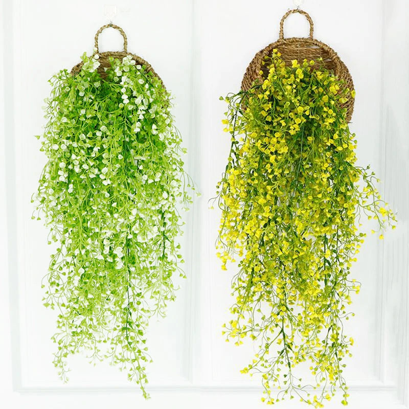 Artificial Plants Vines Admiralty Willow Wall Hanging Plant Fake Flower Home Wedding Party Wall Balcony Decoration Green Leaf