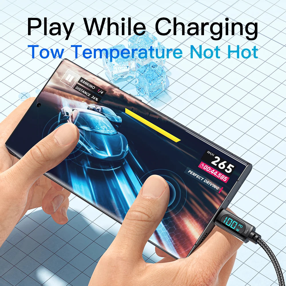 Essager Type C 转 Type C 数据线 100W PD 快速充电器 USB C 转 USB C 显示屏数据线 适用于小米 POCO F3 Realme Macbook iPad