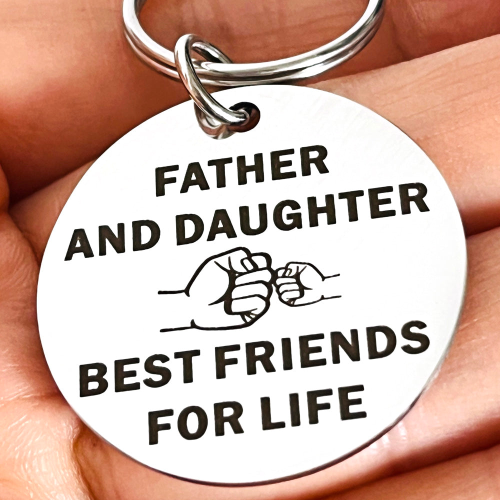 Father and Daughter Father's Day Keychain Daughter Necklace Set Gift for Dad Daughter Daughter Keyring Necklace Gift for Dad