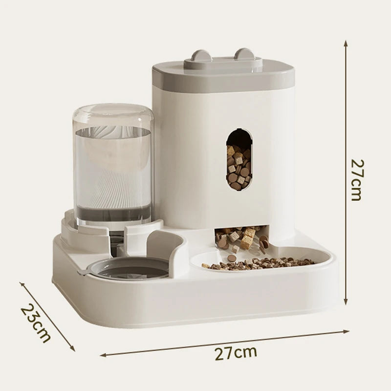 Automatic Cat Feeder Water Dispenser Set 2 In 1 Large Capacity Cat Dog Food Feeding Bowl Pet Water Fountain Cat Accessories