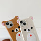 Cartoon Cute 3D Pink Ears Big Mouth Bear Silicone Soft Case for IPhone 12 13 14 15 Pro Max 11 15Pro 14Pro IPones i15 Back Cover