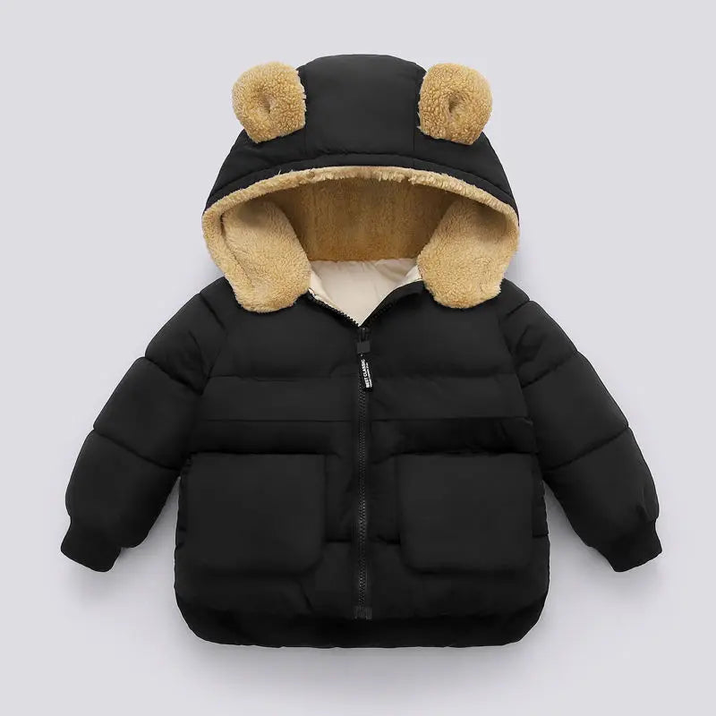 Girls Boys Autumn Down Coats Kids Winter Warm Hooded Jackets New Children Thicken Fashion Outerwear Casual Lamb Fleece Clothing