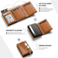 Custom Men Credit Card Holder RFID Blocking Microfiber Leather Magnetic Closure Pop Up Card Wallet with ID Window & Coins Pocket