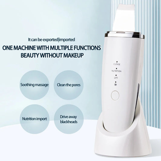 Ultrasonic Skin Scrubber Blackhead Exfoliation Dead Skin Cleansing Spatula Deep Cleansing Scraper Facial Lifting Firming Skincar