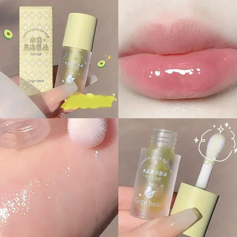 Crystal Jelly Lip Oil Hydrating Plumping Lip Coat Lipstick Moisturizing Mirror Lip Gloss Clear Lip Plumper Cosmetics Makeup