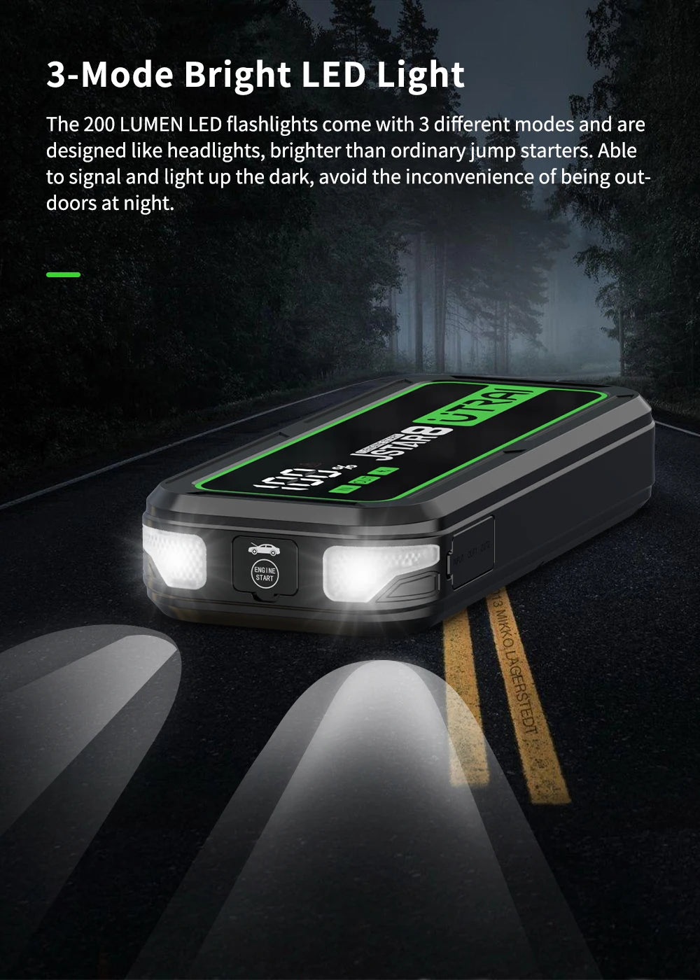 UTRAI  20000mAh Car Jump Starter Power Bank 3000A Car Booster Auto Emergency Starting Device Jump Start for Petrol Diesel