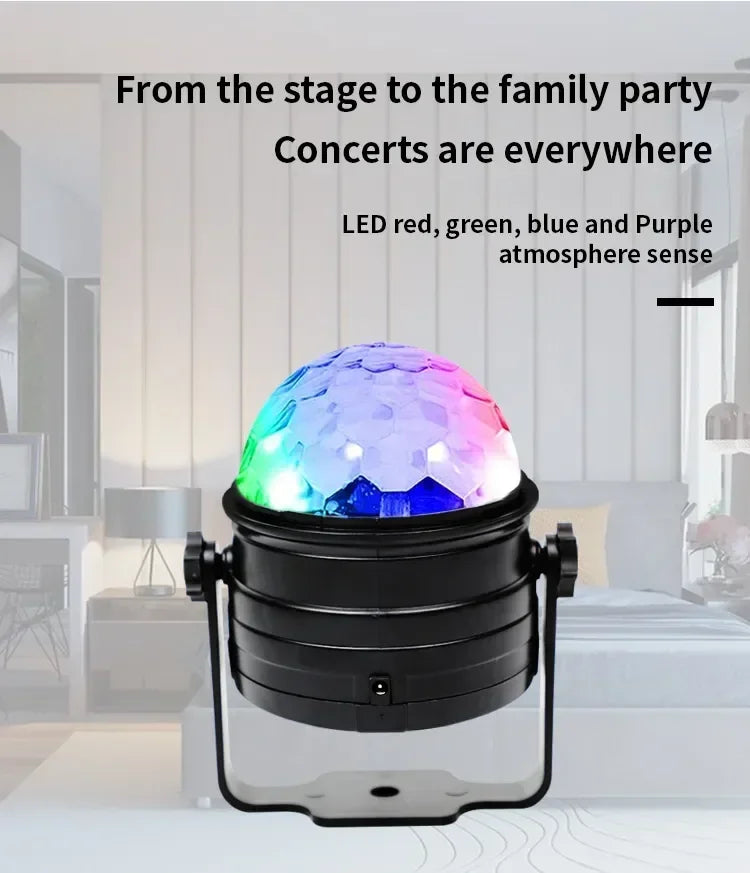 LED Stage Disco Light Rotating DJ Ball Strobe Remote Sound Control Magic Dance Car RGB Christmas Gift Party Club Laser Show Lamp