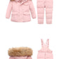 Parka Real Fur Hooded Boy Baby Overalls Winter Down Jacket Warm Kids Coat Child Snowsuit Snow toddler girl Clothes Clothing Set