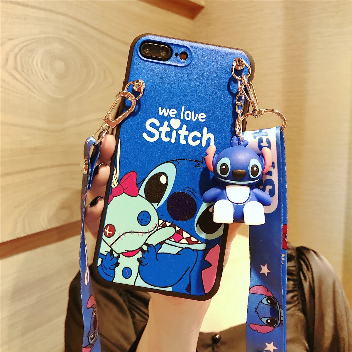 For iPhone 6 6s 7 8 X Xs Max XR 11 12 13 14 15 Pro Max SE Stitch Phone Case With Holder Rope