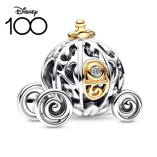 100th Disney 925 Stering Silver Mouse Charms Minnie Clip Pendants Beads Fit Pandora Original Bracelet DIY For Women Jewelry 2024