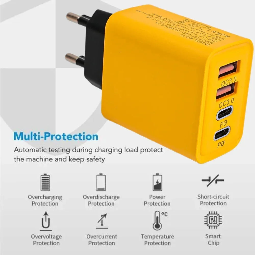 Xiaomi 10A 120W Ultra Fast Charger Cable Super Fast Charger 4Port USBC PD Quick Charging TypeC Charger For Xiaomi iPhone Huawei