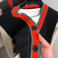 Color blocking V-neck cardigan men's knitted sweater high-end trend Korean casual thread jacket autumn and winter new style