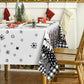 Christmas Trees Buffalo Plaid Black Rectangle Tablecloth Dining Room Decor Waterproof Tablecloth for Table Xmas Party Supplies