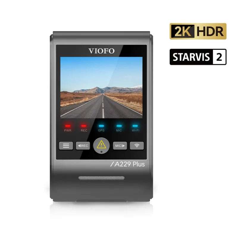 مسجل فيديو للسيارة VIOFO A229 PLUS بدقة 2K HDR و5 جيجاهرتز وواي فاي ونظام تحديد المواقع العالمي (GPS) وكاميرا لوحة القيادة مع مستشعر SONY STARVIS 2 للرؤية الليلية