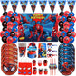 Spiderman Party Decoration Kit Spider Man Decor Balloons Backdrop Banner Children's Birthday Supplies Tableware Kit Plates Cups