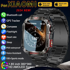 Bulbusbow 2024 Outdoor Smart Watch for Xiaomi - 2.01-Inch HD AMOLED Screen, GPS, Compass, Bluetooth Calling, Long Battery Life