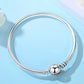 Silver Color  Charm Bead Bracelet For Women Original Charms Heart Family Ball Star Bracelets Bangles Snake Chain Diy Jewelry