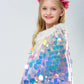 Children Cloak Girls Glitter Sequins Mermaid Rapunzel Princess Costumes Shawl Kids Accessory Mantle Cape Jacket