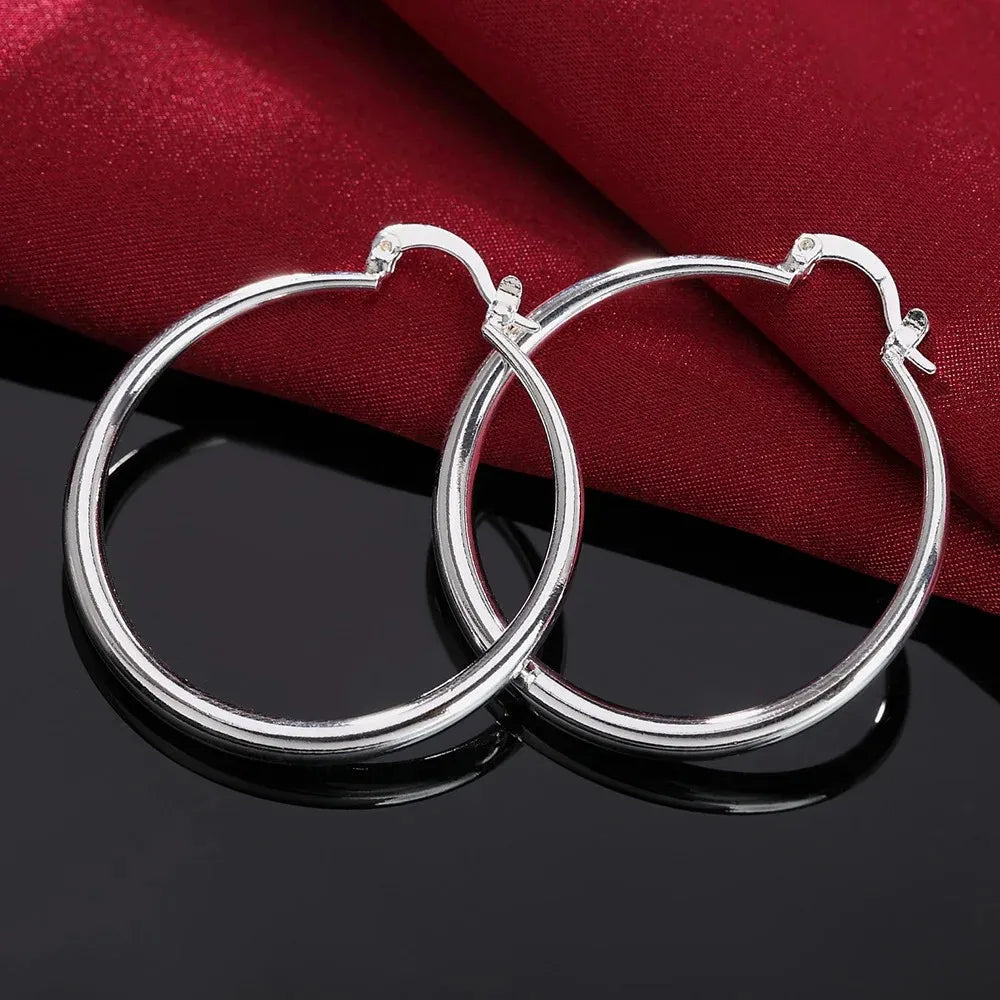 Bulbusbow 925 Sterling Silver Hoop Earrings – Hypoallergenic, Lightweight, and Elegant Circle Design for Women