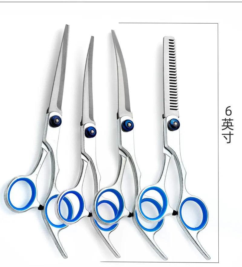 Professional Dog Grooming Scissors with Safety Round Tips,Heavy Duty Titanium Stainless Steel Up-Curved Pet Grooming Scissors