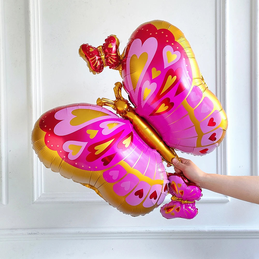 Large Butterfly Foil Balloon 3D Butterfly Fairy Helium Balloons Girls Birthday Party Decorations Kids Toy Gift Wedding Supplies