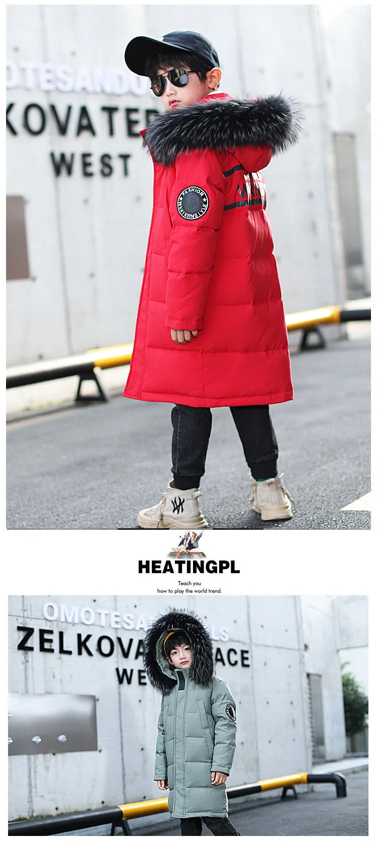 RAISE 2024 Winter Children Boy Down Jacket Letter Sticker Hooded Waterproof Thicken Boy Parkas 4-14 Years Kids Teenage Outerwear