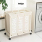 Roller Dirty Clothes Basket Waterproof Laundry Organizer On Wheel Foldable Laundry Basket Dirty Clothes Storage Box with Lid